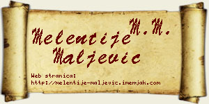 Melentije Maljević vizit kartica